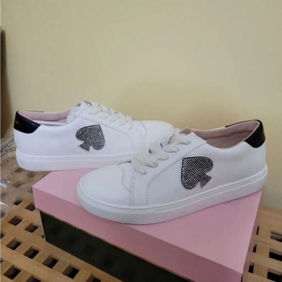 sam crystal embellished platform sneaker (Women) | Nordstrom Kate Spade White Leather Crystal Embellished Sneakers 9.5 NIB
